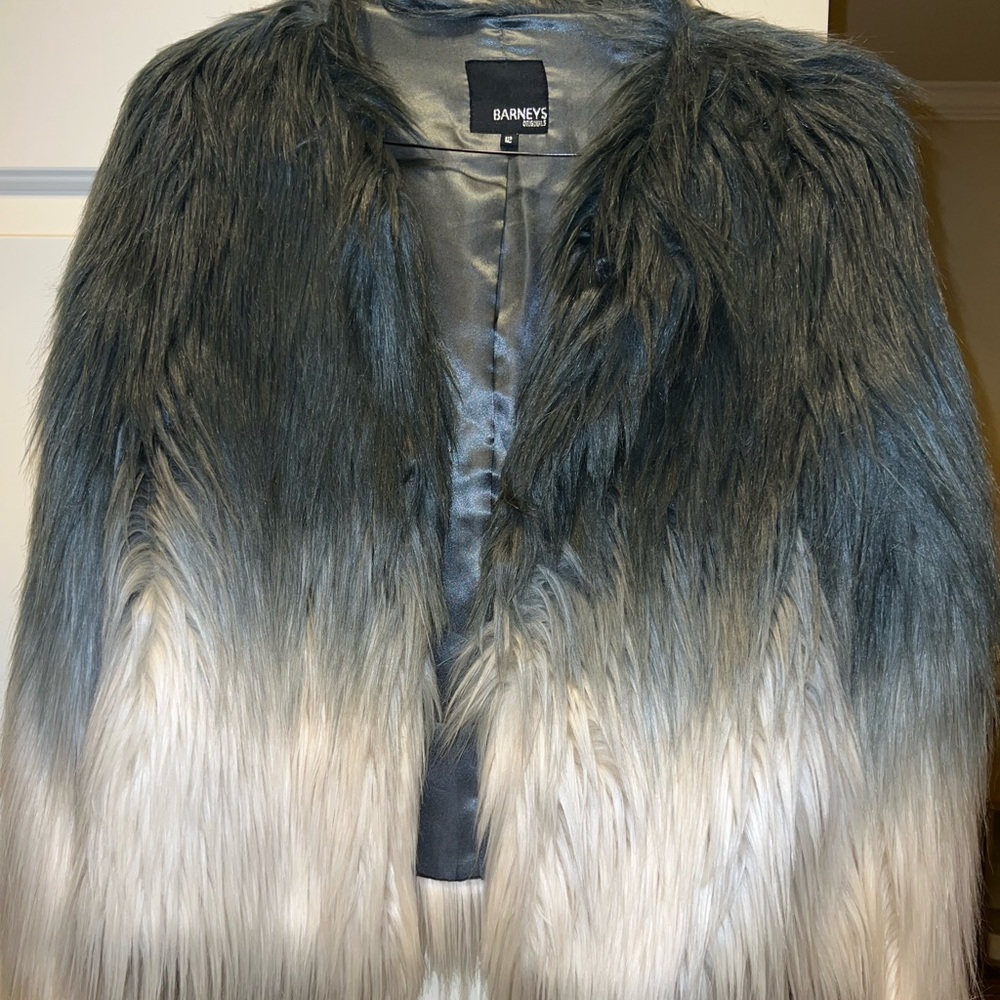 FAUX FUR OMBRÉ JACKET